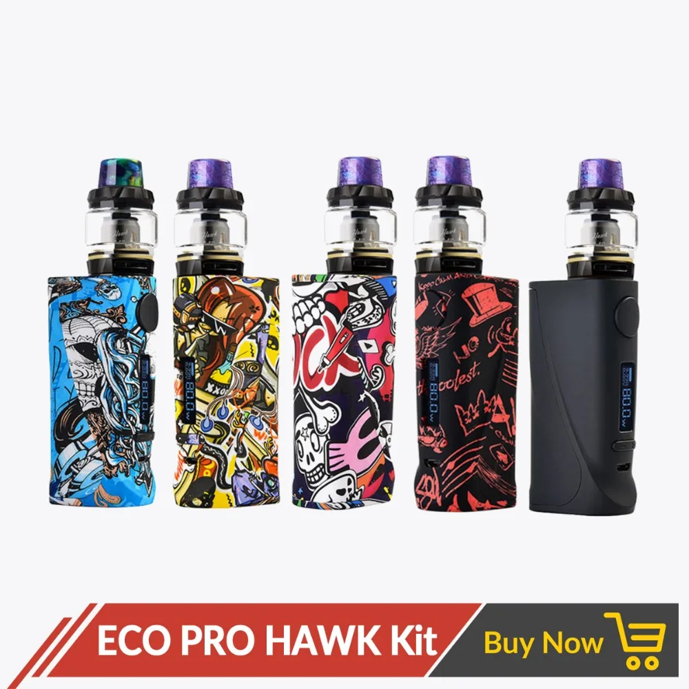 Vapor Storm эко PRO ястреб комплект TC Box Mod 80 Вт RDA Tank Atomizer с 3 я ступенями воздушного