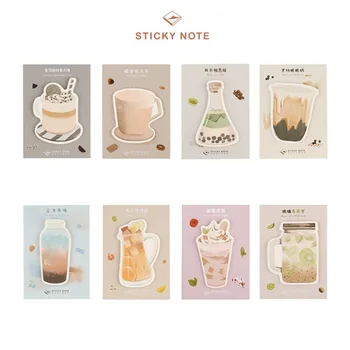

32 pcs/Lot Happy life Nice drink sticky memo sheets Kiwi Milk note pad Bookmark stickers Stationery Office School supplies F134