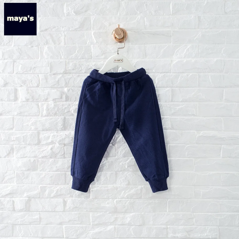 Mayas/Новые модные однотонные прямые детские штаны хлопковые мягкие дышащие с