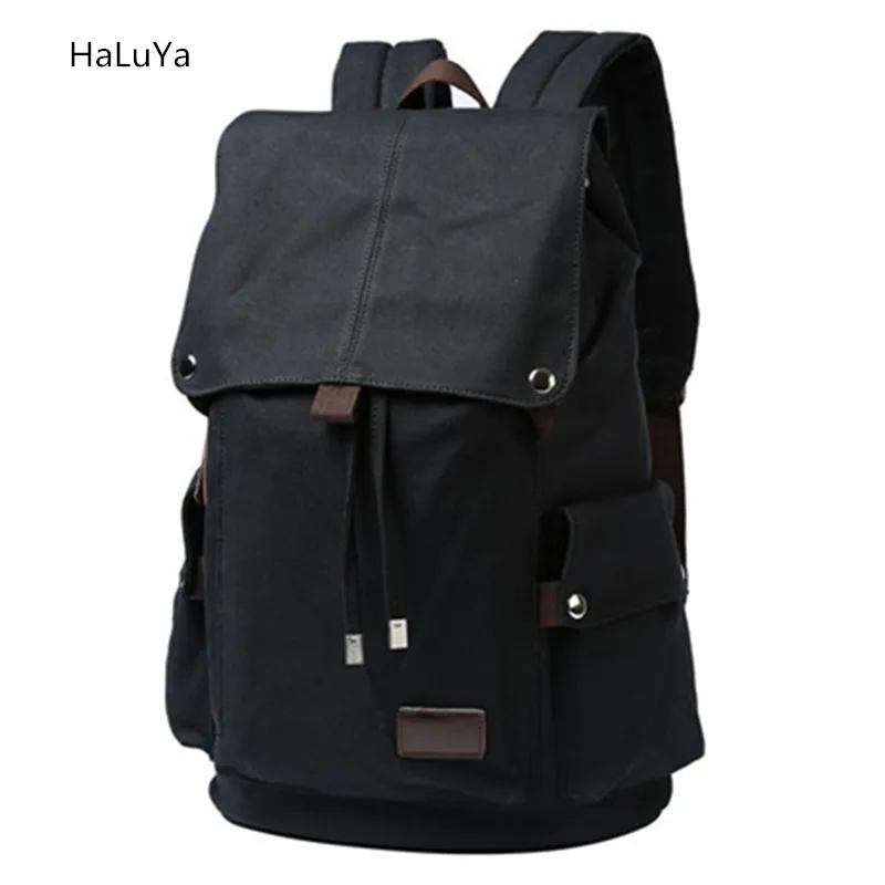

3 Color Large Capacity Canvas Men's Backpack Promotion Solid Laptop Backpack men's canvas bag Travel School Backpack mochila