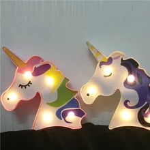 New 3D Unicorn Marquee LED Night Light Table Decor Desk Lamp Creative Animal Shape Modeling Sign Wall Light Home Party Decor litake cute unicorn head led night light animal marquee lamps on wall for children party kids gifts bedroom decor