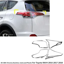 Styling dell’automobile di trasporto libero del corpo Posteriore coda posteriore della lampada della Luce telaio bastone ABS cromato copertura trim 4 pcs Per Toyota RAV4 2016 2017 2018
