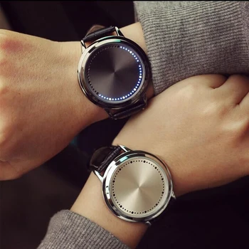 

2020 Fashion Casual Mens Watches Leather Touch screen LED Women's Sports watches Mens Bracelet watches gift relogio masculino