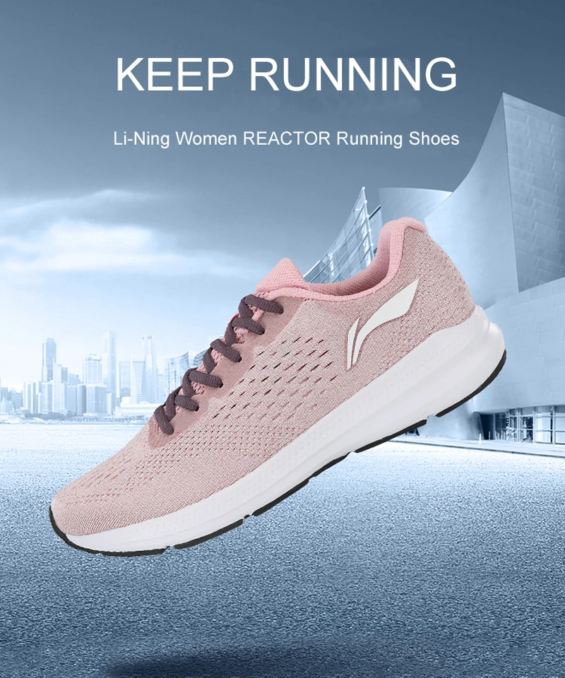Li-Ning Для женщин реактор покрытый кожухом удобные кроссовки для бега ...