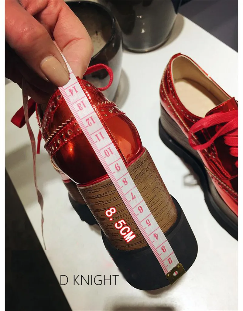 Mirror Patent Leather Womes Pumps Square Toe Lady Platform High Heels Brogues Shoes College Casual Wedegs Oxford Shoes For Woman (22)