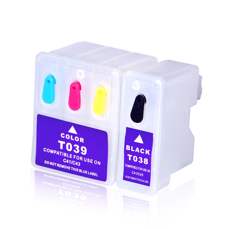 

INK WAY Wholesale, 10 sets of T038 T039 Refillable ink Cartridge for EPSON C41/C43 /C43UX/C45/CX1500 Printers