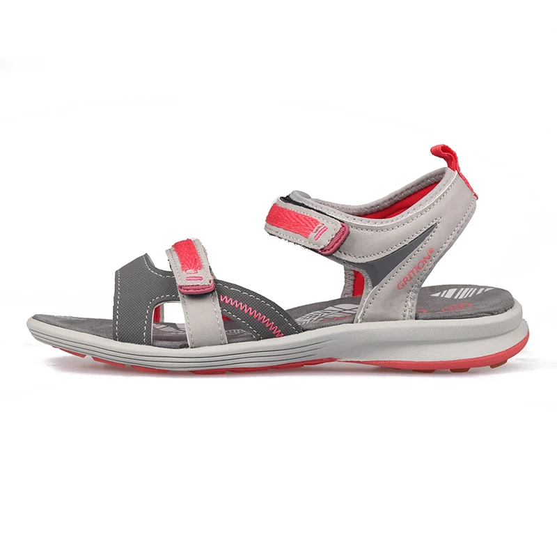 GRITION/пляжные сандалии; женские летние уличные сандалии на плоской подошве; женская обувь с открытым носком; коллекция года; легкие дышащие прогулочные сандалии - Цвет: Coral Red