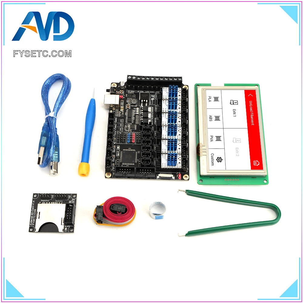 Материнская плата все в одном FYSETC F6 V1.3 + 4 3 дюймовый сенсорный экран с sd ридером 6