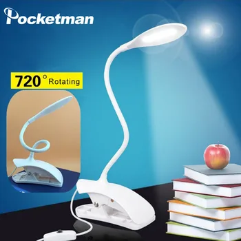 

USB LED Desk lamp Table Light 14 LED Table Lamp with Clip Bed Reading book Light Super Bright Modern Design