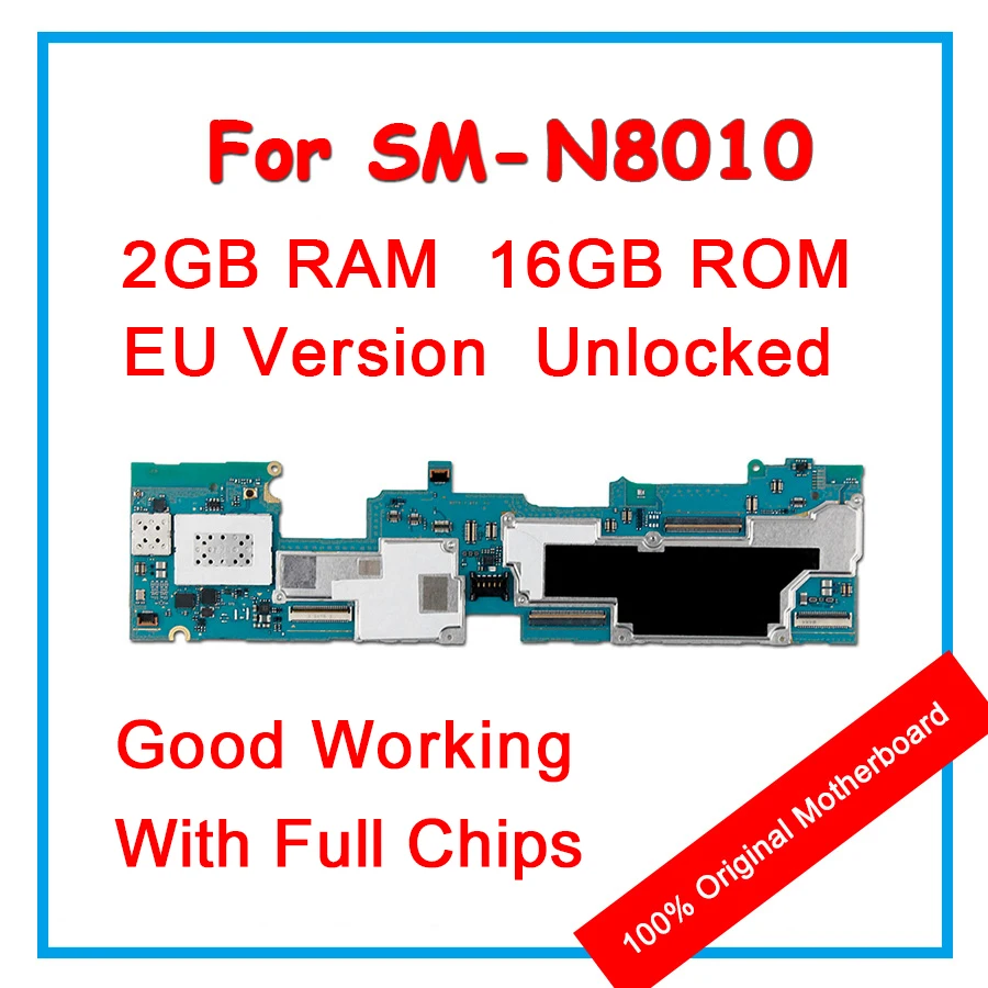 

16GB 100% Original Unlocked Motherboard For Samsung Galaxy Note 10.1 N8010 WIFI Mainboard Android OS Logic Board With all Chips
