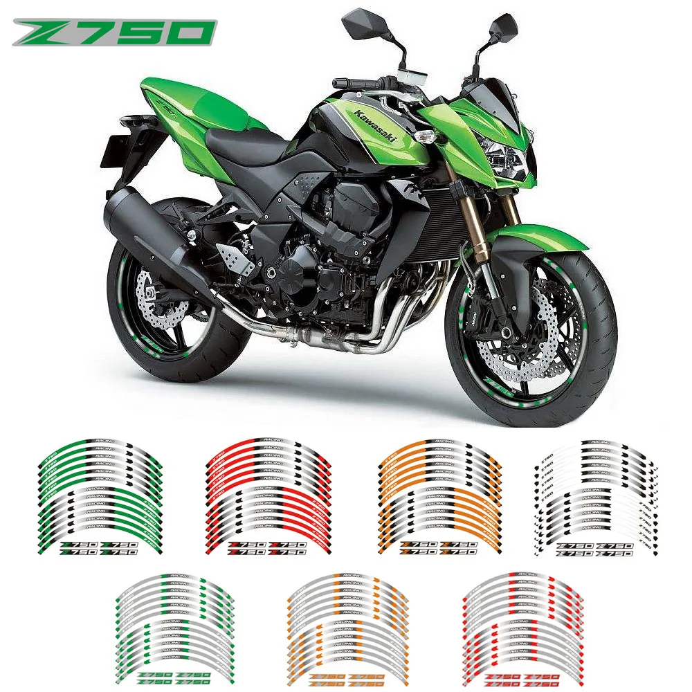 

New Hot sell Motorcycle 17 inch Wheel Decal Reflective Stickers Rim Stapes For Kawasaki Z750 Z 750