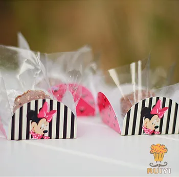 

100pcs Petal Minnie cupcake wappers birthday party kids party supplies chocolate candybar forminhas para doces AW-0502