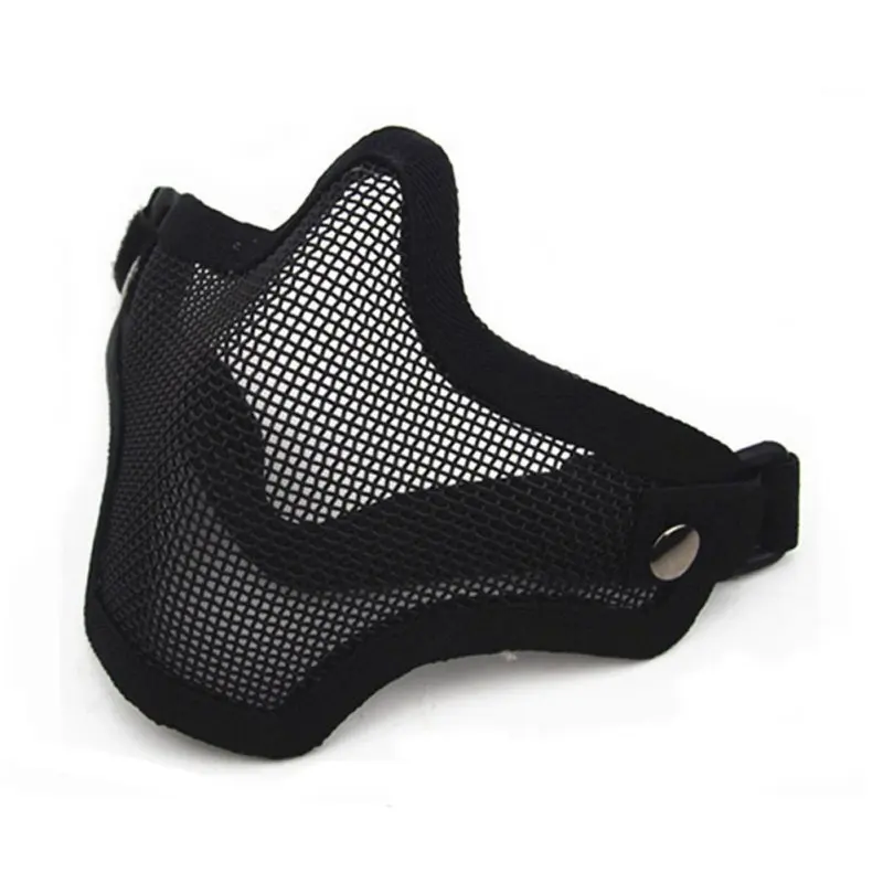 

Soft Half Face Outdoor Steel Wire Masks Face Cover Protector Battle Mask Cycling MTB Road Bike Party Sports Riding Rice Mask P