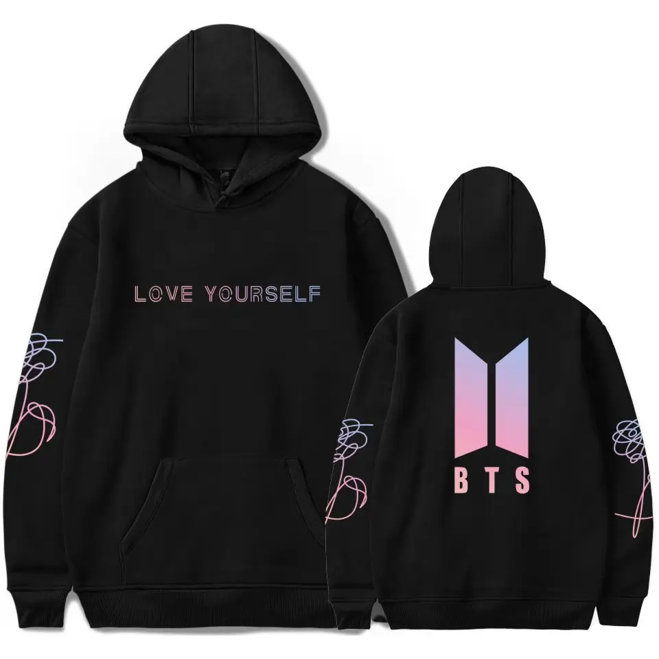 

WBDDT Bangtan Boys Hoodie Women Pullover Cotton Hot Sale Hip Hop Outerwear Front Pocket Sweatshirt Streetwear Drop Shipping