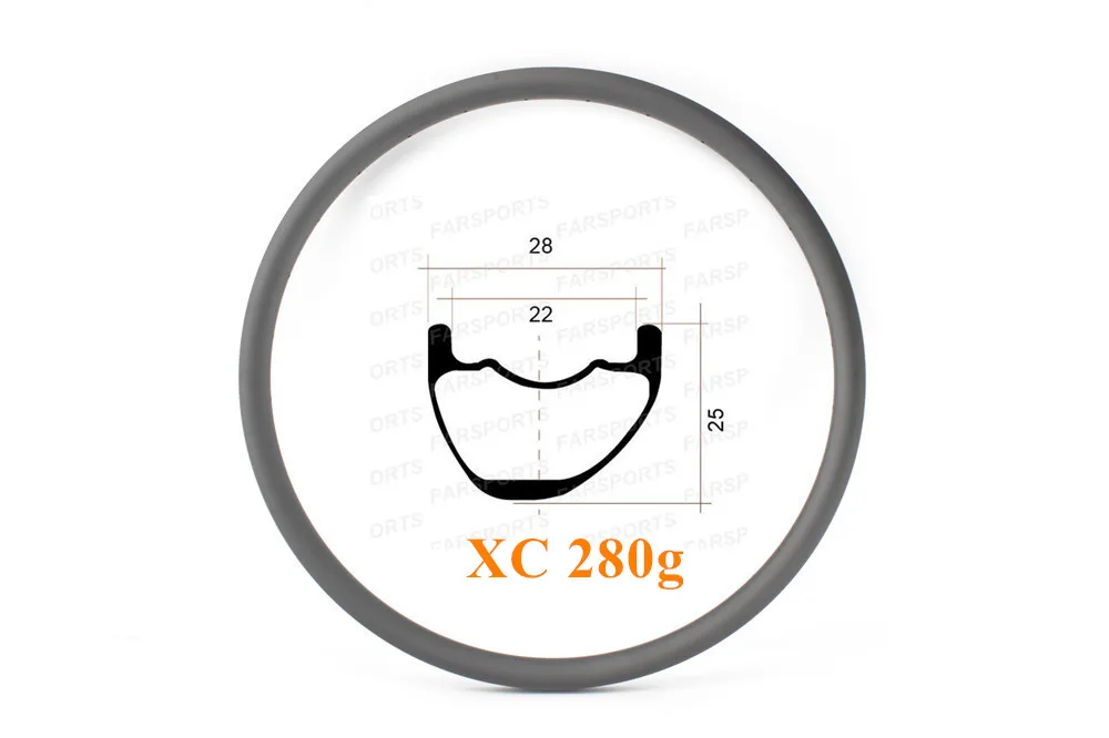 

FSD27C/T-28-25UL 650B Hookless Asymmetric XC 27.5er MTB carbon offset rim 28Wx25D clincher MTB bike rim 24/28/32H drilling 280g