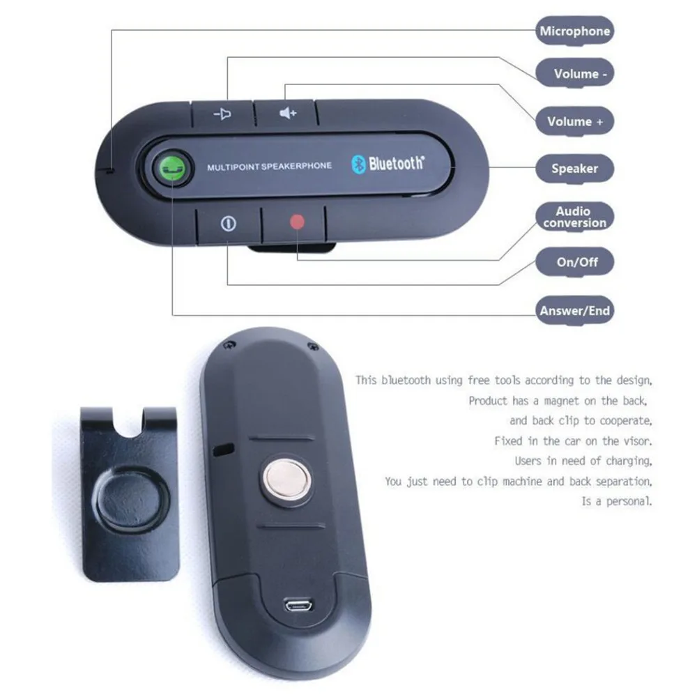 Bluetooth Автомобильный MP3 плеер беспроводной динамик автомобильный комплект