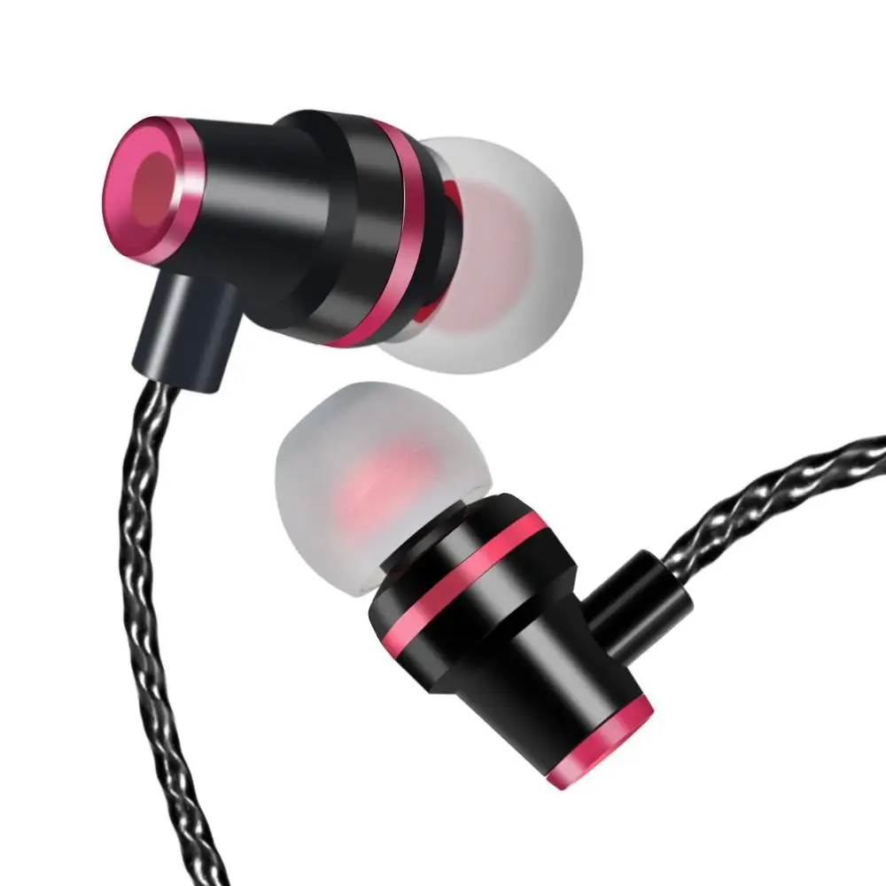 

3.5mm Stereo Wired Earphones KINGTOP in-Ear Wired Earbuds with Volume Control for Mobile Phones, PC,MP3,etc (Red-Black)