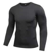 Men Compression O-Neck Long Sleeve Tight T-Shirts Quick-Dry Sweat Absorption Fitness Base Layer Tops M-XL
