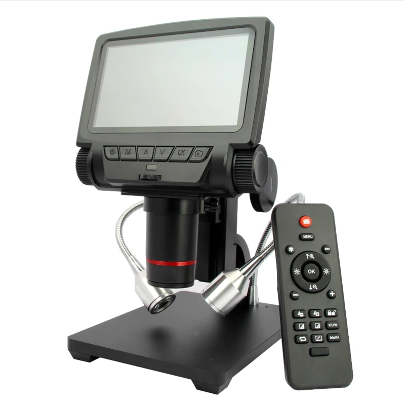 

HDMI/AV Microscope 5 Inch LCD Long Object Distance Digital USB Microscope for Mobile Phone PCB Repair Soldering Magnifier Tools