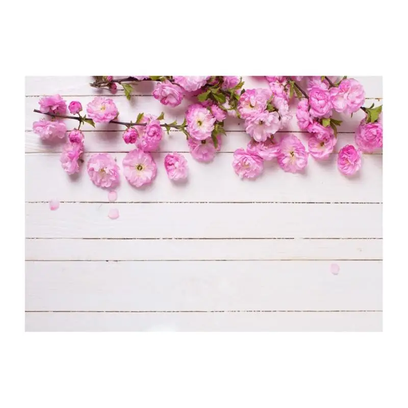 

Flowers Wood Waterproof Vinyl Photography Background Photo Studio 3D Wall Photo Background Cloth for Xmas Party Festival