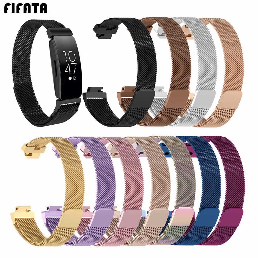 FIFATA Миланский Браслет на петле для Fitbit Inspire/Inspire HR ремешок из нержавеющей стали сменный металлический умный Браслет