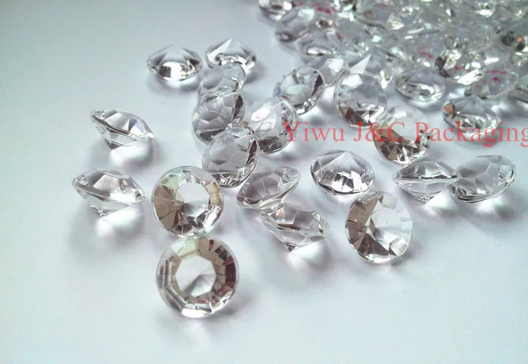 Free Shipping 500pcs Acrylic Clear 12mm 6 Ct Diamond Wedding