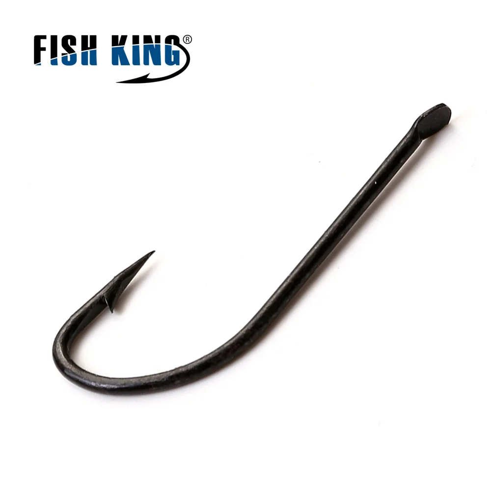 

FISH KING 2515BL 100pcs/lot High Carbon Steel Long Shank Hook 1-17# Sharp Barbed Hook Jigging Carp Fishing Hook Fishing Tackle