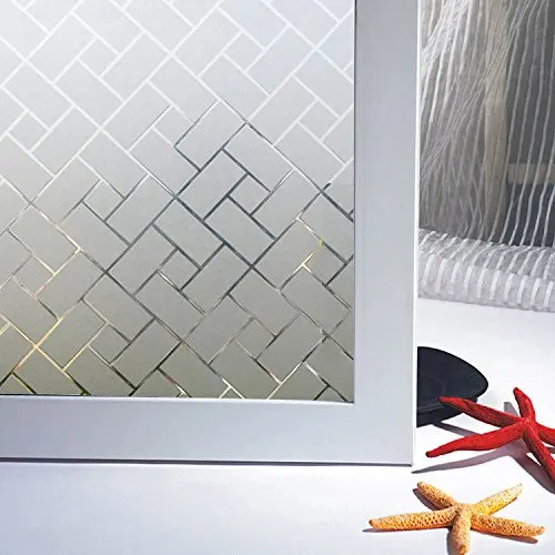 

WXSHSH Frosted Decorative Window Film Static Cling Self-adhesive Privacy Glass Stickers Blocking Heat Control Vinyl Window Cover