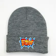 LDSLYJR хлопковая шапка с вышитыми буквами, утолщенная вязаная шапка, зимняя теплая шапка Skullies, шапка бини, шапка для мужчин и женщин 43