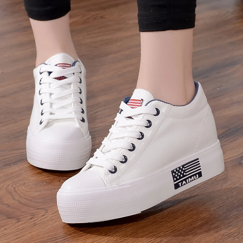 

White Canvas Shoes Off White Shoes Women Shoes Women Sneakers New Thick Bottom Lace Up Shoes Womens Shoes Woman Zapatos De Mujer