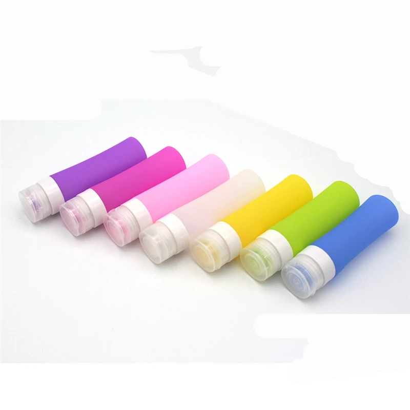 

Refillable Silicone Bottle Traveler Lotion Shampoo Bath portable travel tube cosmetic container Silicone + PP bottles