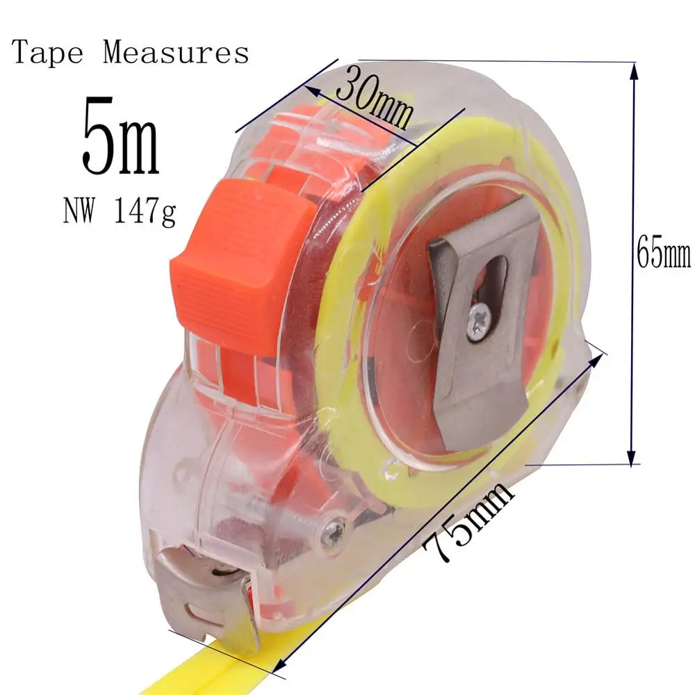 1 шт. измерительные ленты 5 м измерительные приборы Пластиковый корпус из нержавеющей стали линейка инструменты Инструменты для анализа и измерений - Цвет: 5m 1 pcs