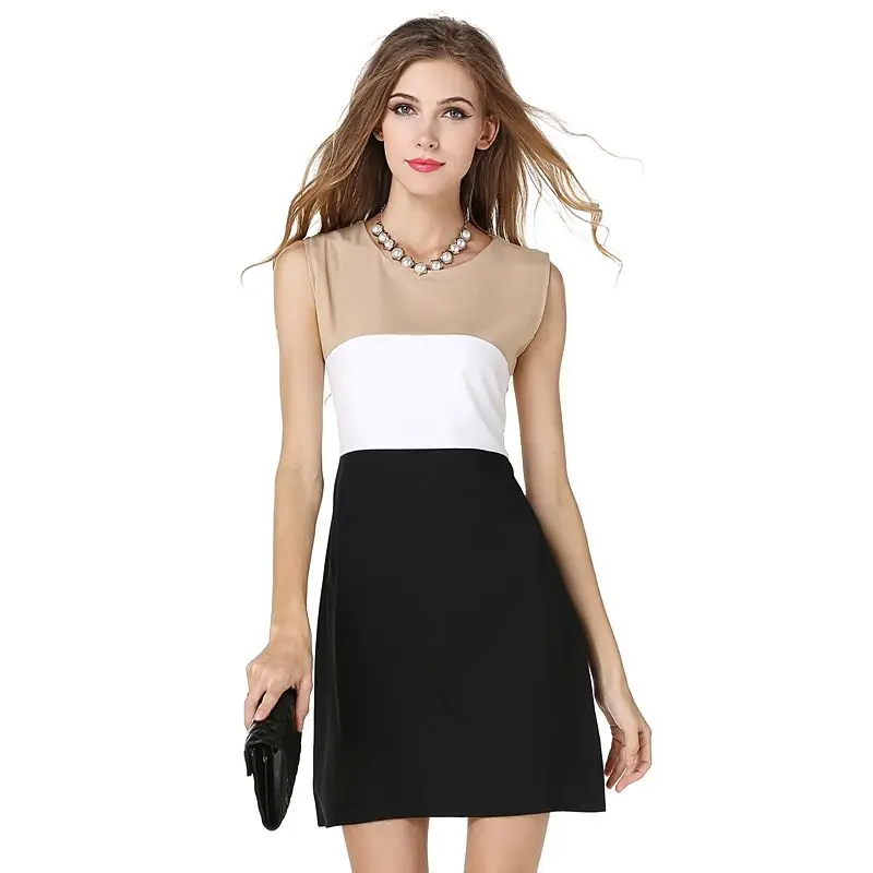 

Striped Patchwork Summer Dress 2018 O-Neck Sleeveless Casual Boho Beach Sundress Women Dresses