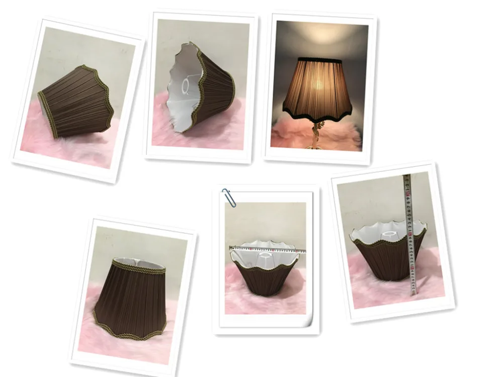 Metal Lampshade for table lamp wave pattern light cover fabric table lamp cover for bedroom sitting room decoration