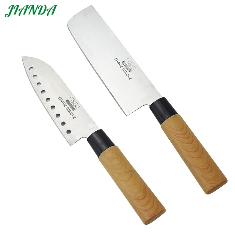 JIANDA Multifunction Kitchen Slicing Knives Japeness Style Wood Handle