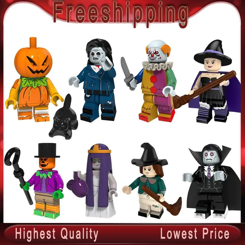 

PG8171 Single Sale Figures Scarecrow Collection Halloween Series Festival Model Witch Building Blocks For Children Gift Toys