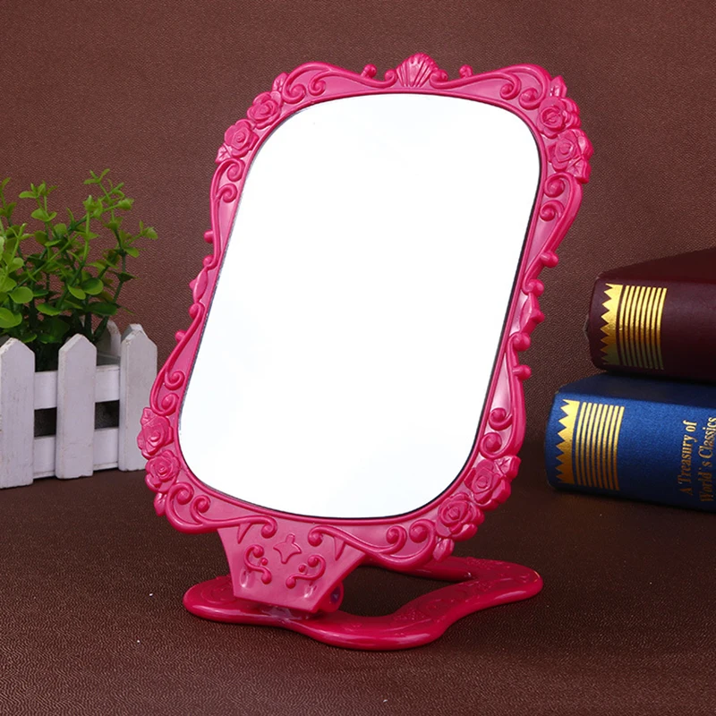 1PC Stand Compact Mirror Cosmetic Rose Style Desktop Mirror Makeup
