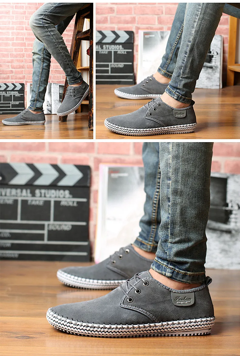 Merkmak/брендовая мужская повседневная обувь ручной работы из натуральной замши; деловые модельные туфли-оксфорды на плоской подошве для отдыха; размер 48