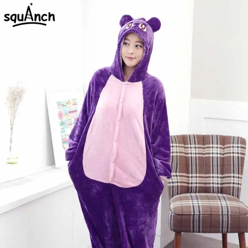 

Purple Cat Pajama Cartoon Animal Onesie Adult Women Girl Couple Kugurumi Cute Funny Overalls Home Jumpsuit Festival Pary Suit