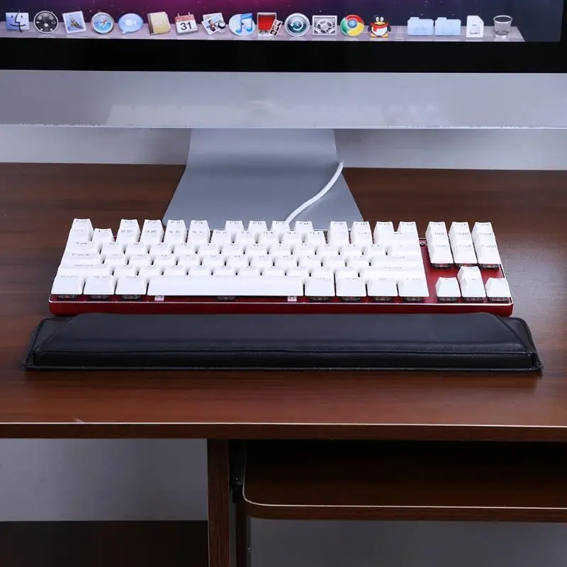  Mechanical Keyboard 87 Key Slope Leather Wrist Support Comfort Pad Wrist Rest Keyboard Hand Pad Key
