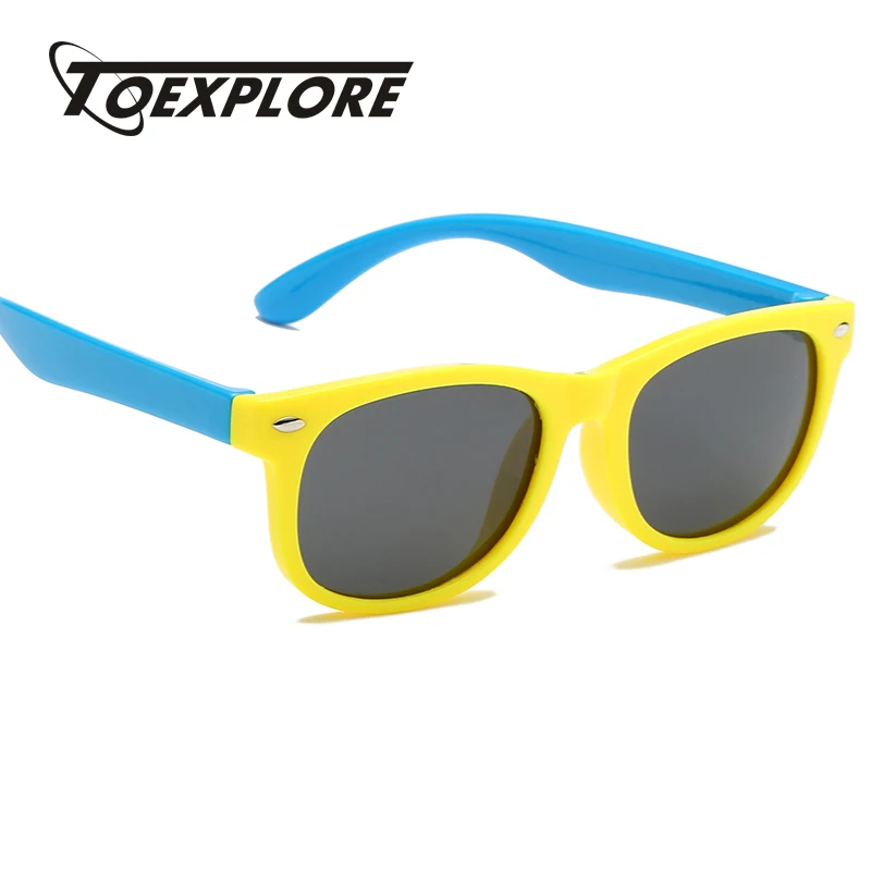 

TOEXPLORE Polarized Children Sunglasses Brand Design Eyewear Boys Girls Luxury Retro Mirror Sun Glasses Silica Gel Fashion UV400