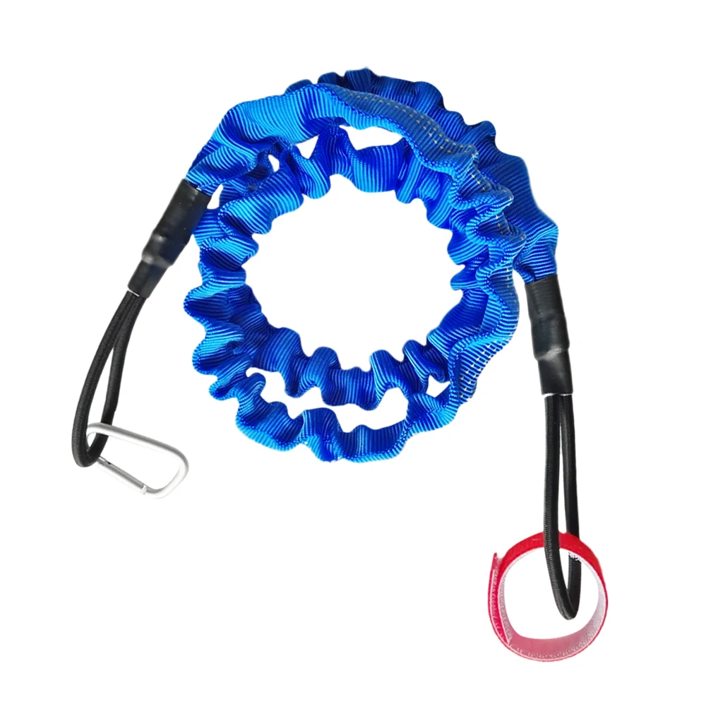 Durable Elastic Coiled Kayak Paddle Leash Tie Rope Bungee Safety Fishing Rod Tether for Canoe Paddles Small Boat Accessories