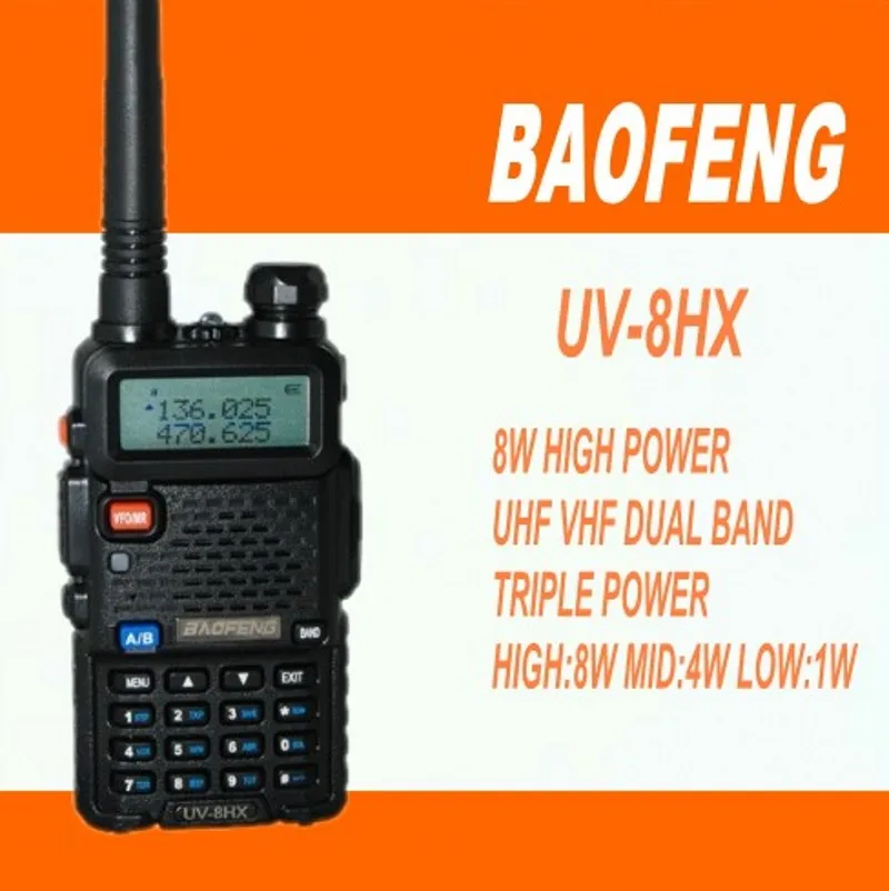 DHL Бесплатная доставка + 10 шт. Baofeng Радио UV-5R 8W walkieTalkie UV-8HX 128CH VOX Любительское радио