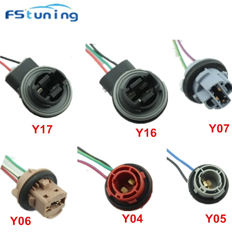 2PCS T20 T25 3157 3156 LED Bulb Socket Harness Wire BA15S P21W 1157 P21/5W Brake Signal Light Lamp Bulb adapter holder