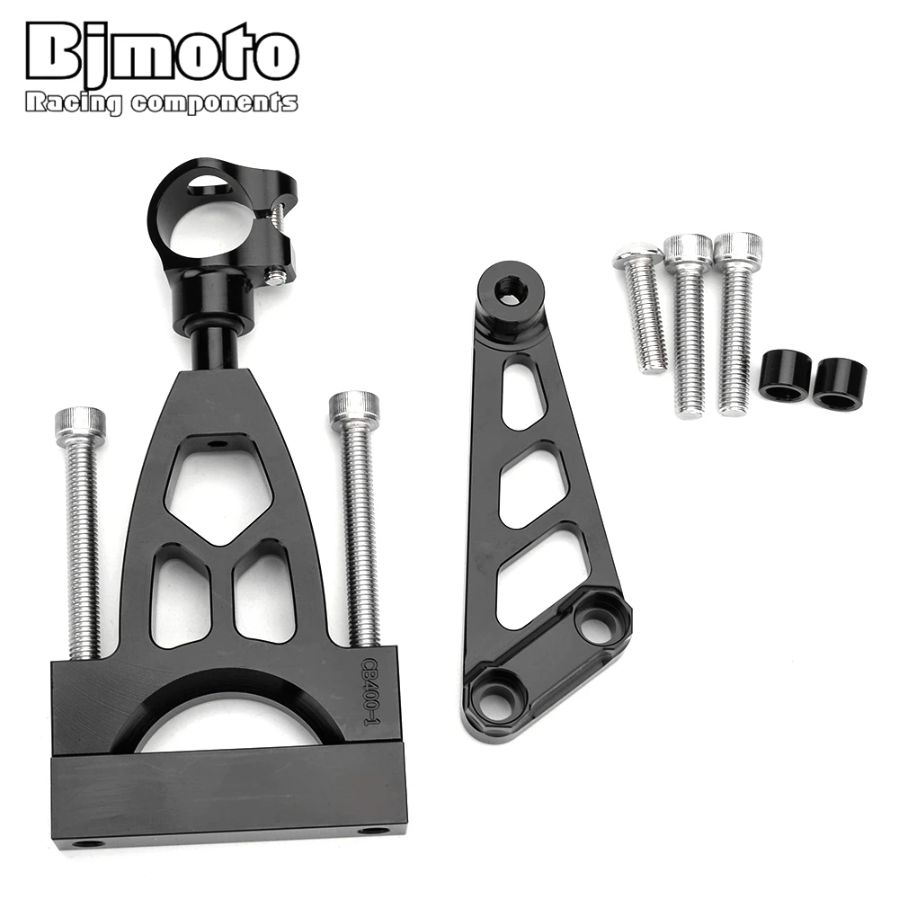 

BJMOTO CNC Motorcycle Damper Steering Stabilize Damper Bracket Mounting Holder Kit For HONDA CB400 VTEC 1999 Moto Steer Support