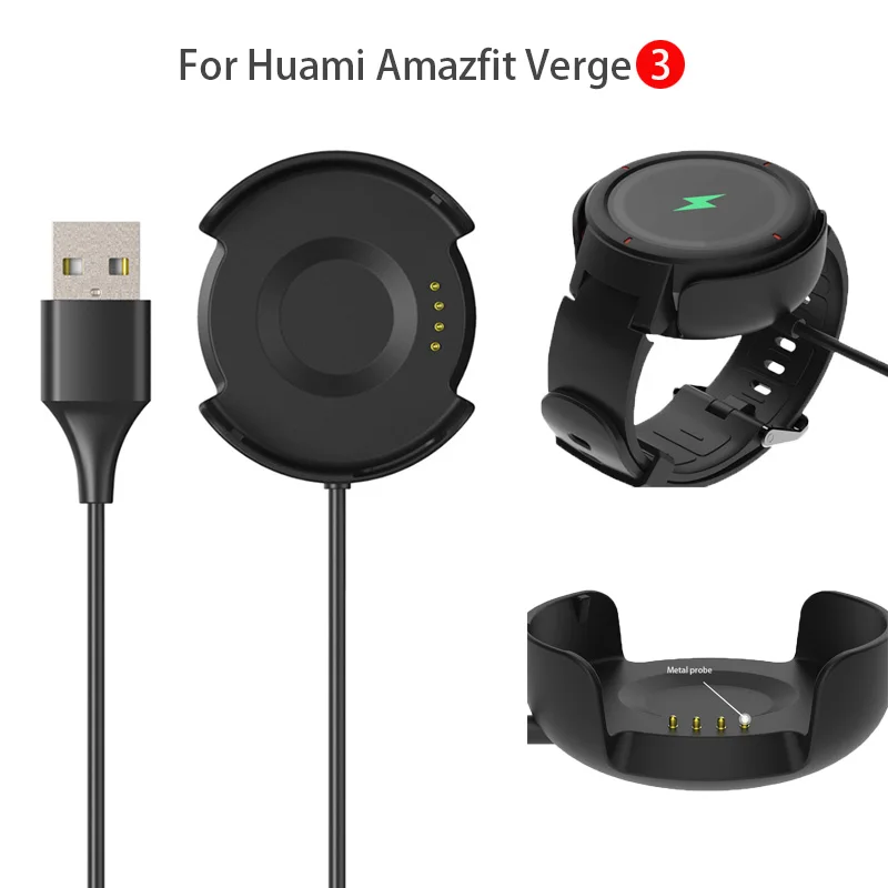 

For Huami Amazfit Verge 3 Charger Smart Watch USB Chargers Charging Dock Adapter Wire For Xiaomi Huami Amazfit Verge Smart Watch
