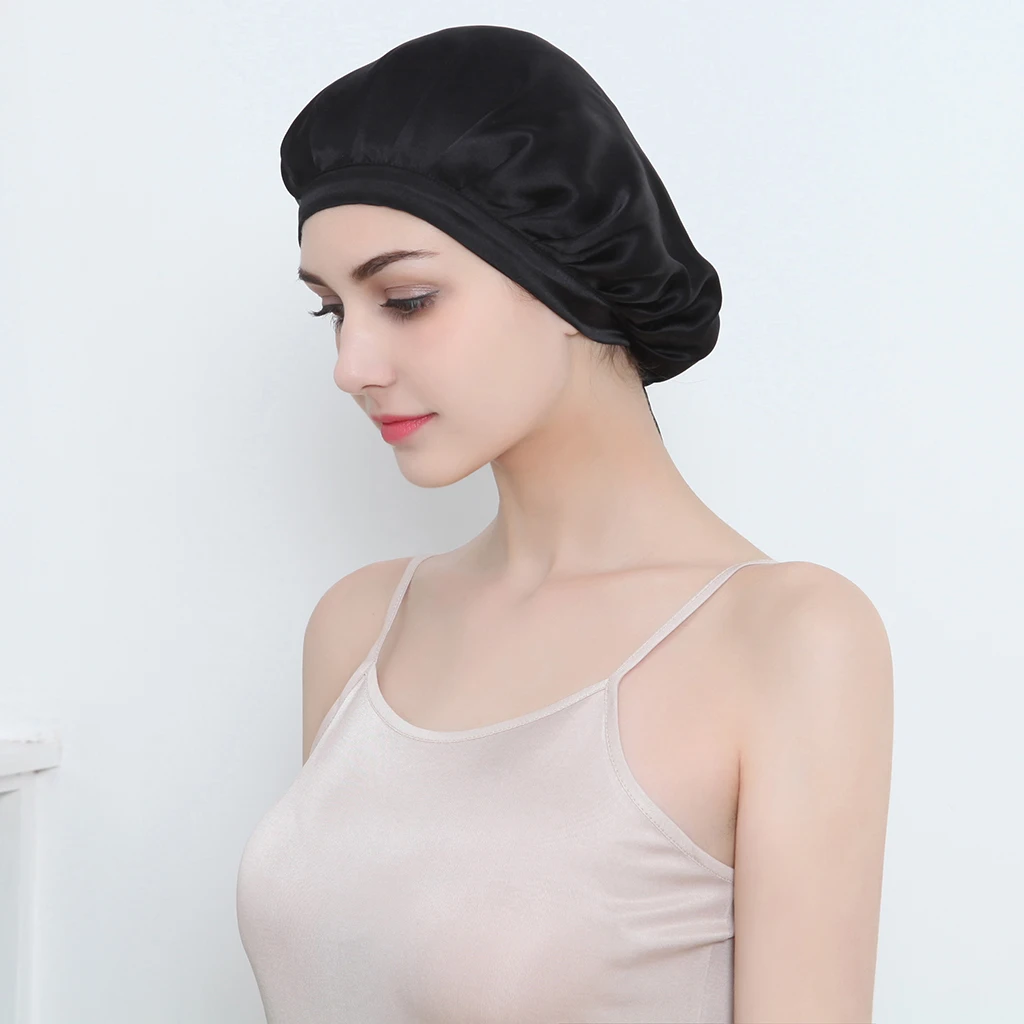 Женский чистый шелк шапочки для сна wrap ночной головной убор Уход за волосами капот телесный розовый аксессуары для волос