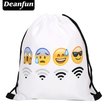 Deanfun Bag Ladies Emoji Backpack 2016 New Fashion Women Backpacks 3D Printing Bags Drawstring Bag For Men S76
