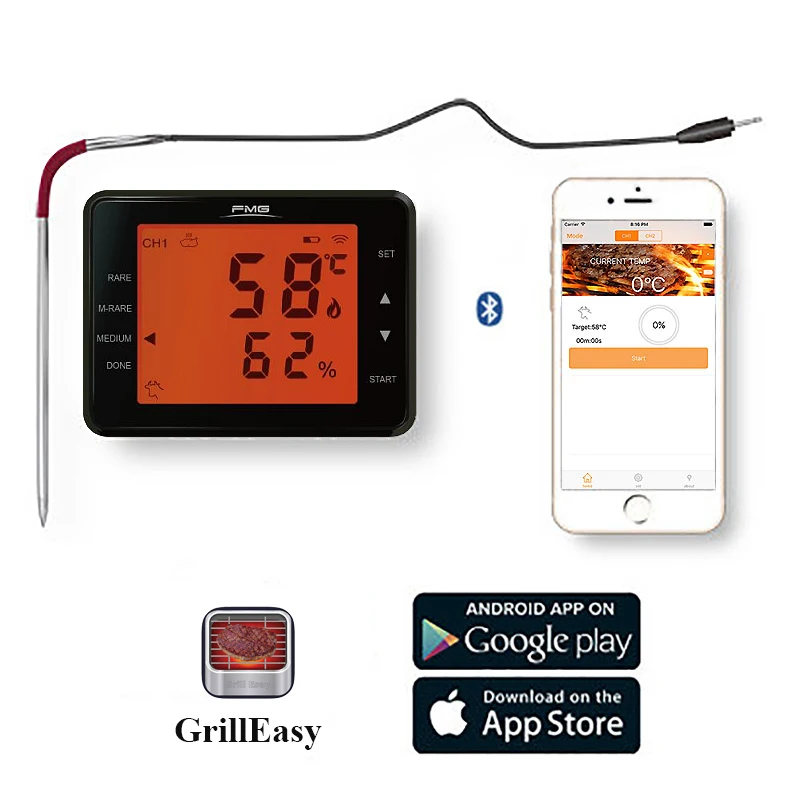 

Bluetooth Oven Thermometer BBQ Tools App-controlled Kitchen Accessories Gadgets Grill Outdoor Cooking Food Meat Thermometer