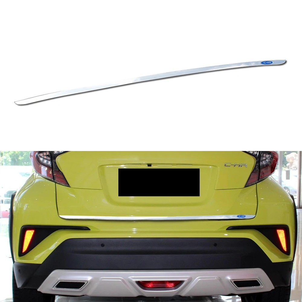 

Stainless Steel Rear Trunk Protection Decoration Sequins Tail Door Strips Sticker for Toyota C-HR CHR 2016 2017 2018 Accessories